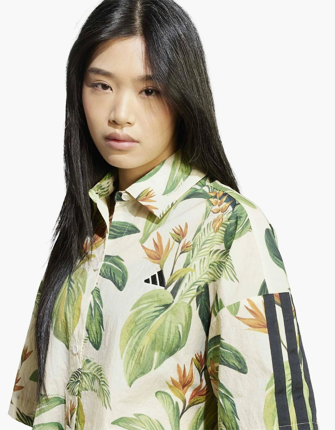 Farm Floral Buddha Collared Short Sleeve Shirt
