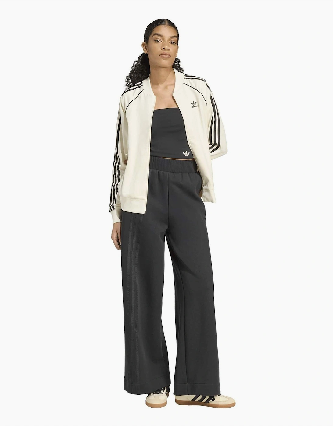 SST Side Stripe Crew Neck Bomber Collar Top