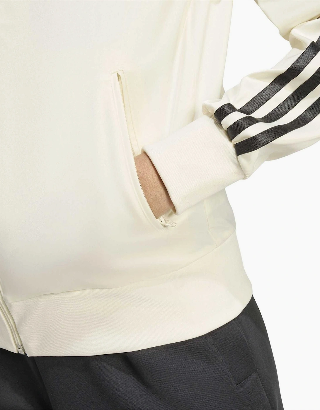 SST Side Stripe Crew Neck Bomber Collar Top