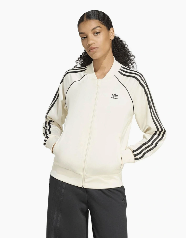 SST Side Stripe Crew Neck Bomber Collar Top