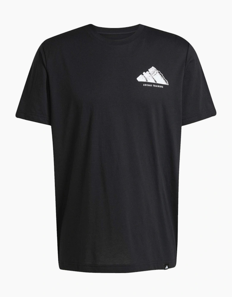 Vintage Text Graphic Crew Neck Short Sleeve Jersey T-Shirt
