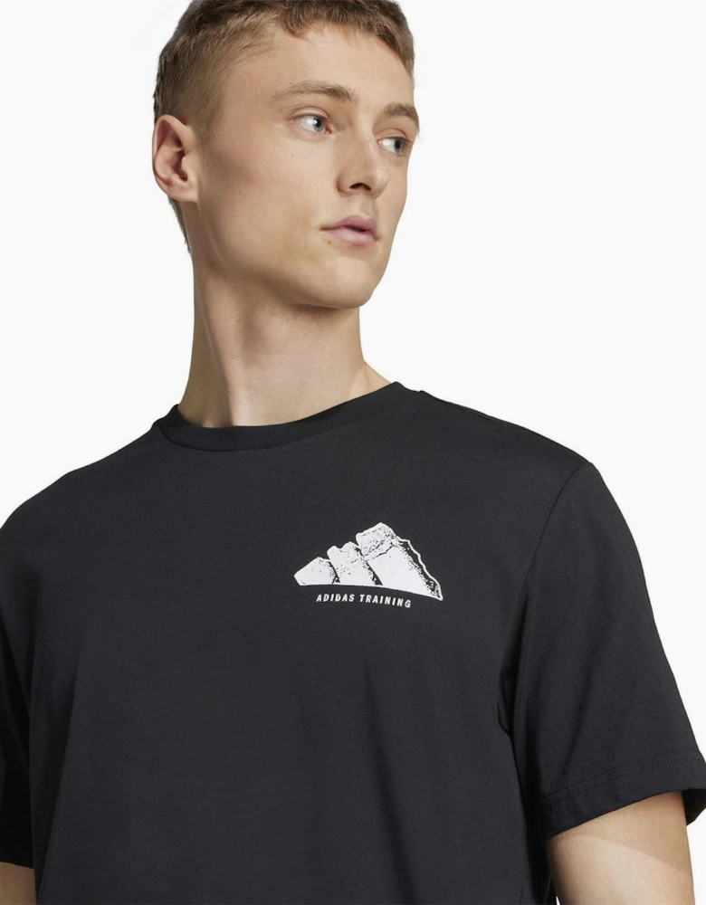 Vintage Text Graphic Crew Neck Short Sleeve Jersey T-Shirt