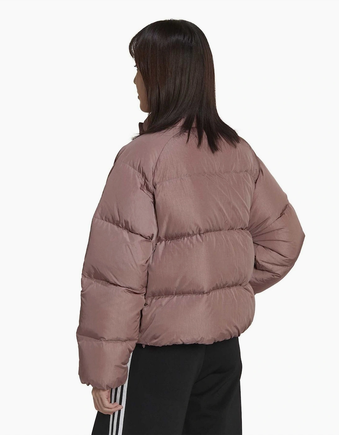Three Stripes Patterned Reflective Accent Down Coat