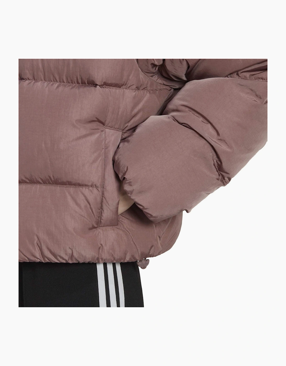 Three Stripes Patterned Reflective Accent Down Coat