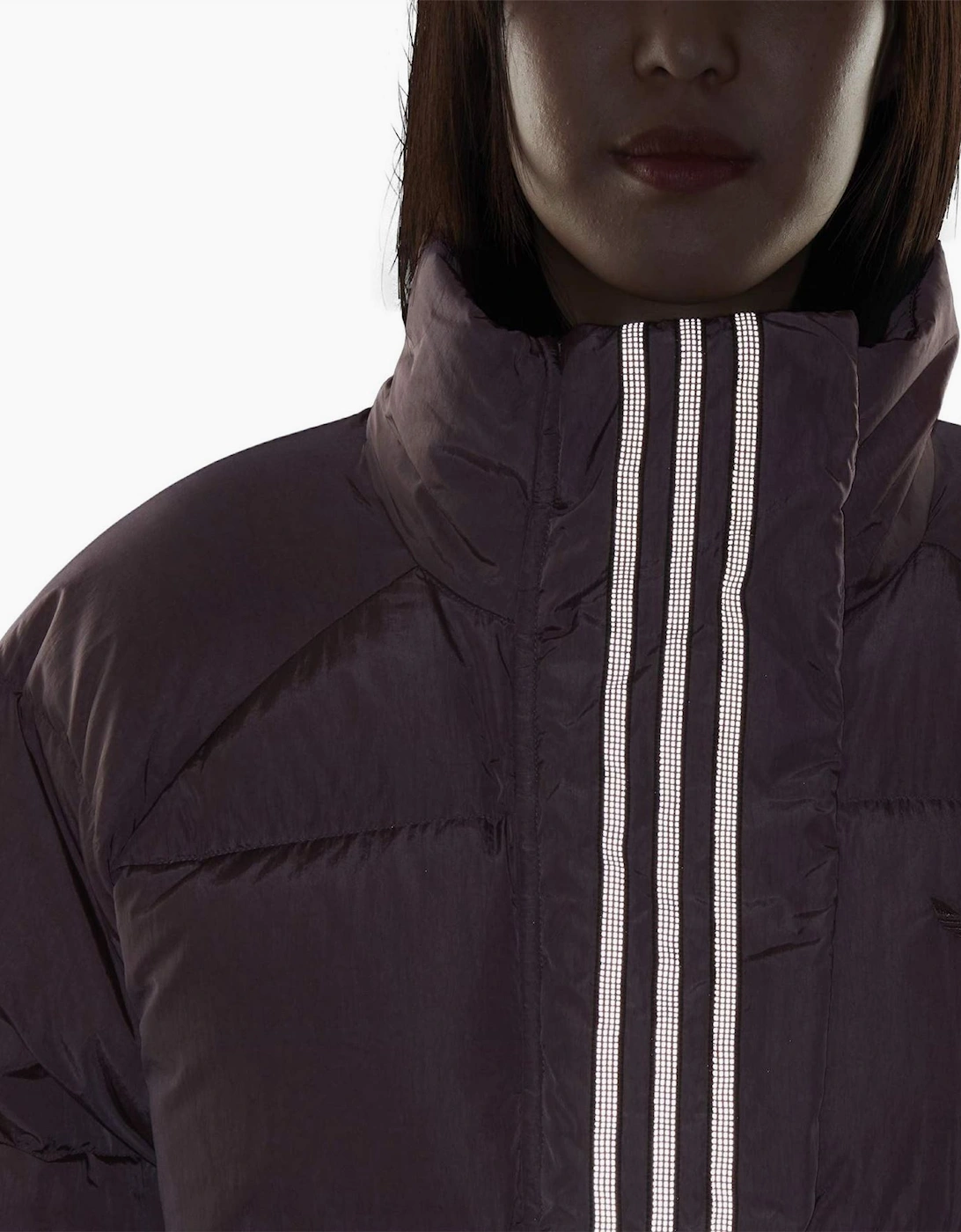 Three Stripes Patterned Reflective Accent Down Coat