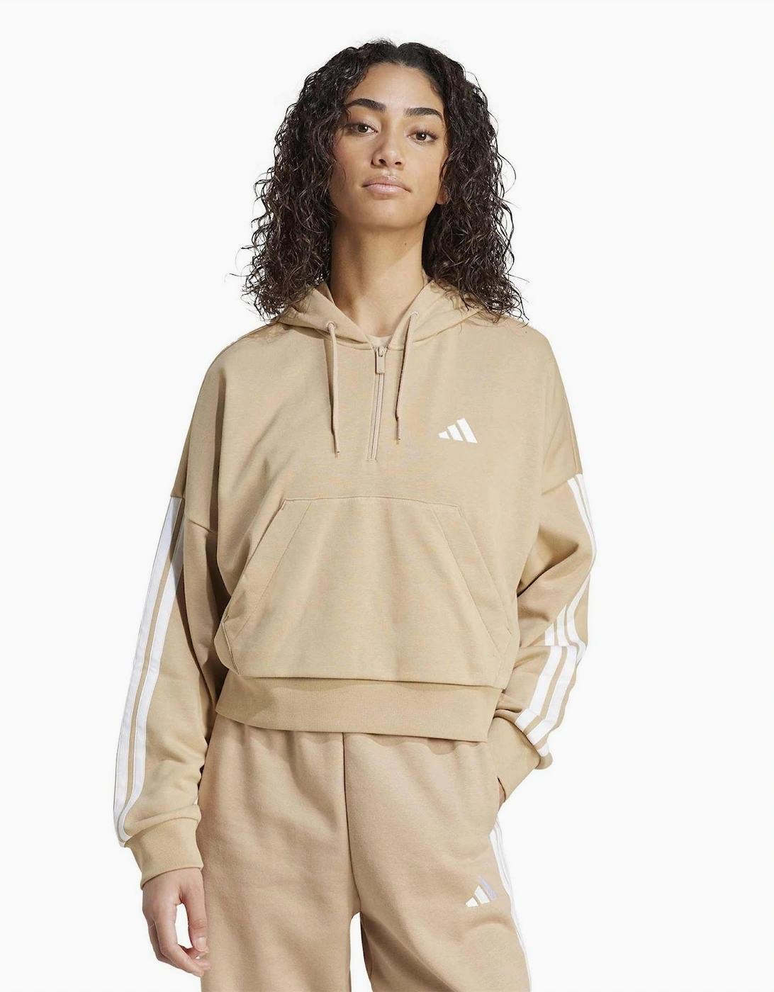 Side Stripe Hooded Long Sleeve Sweatshirt