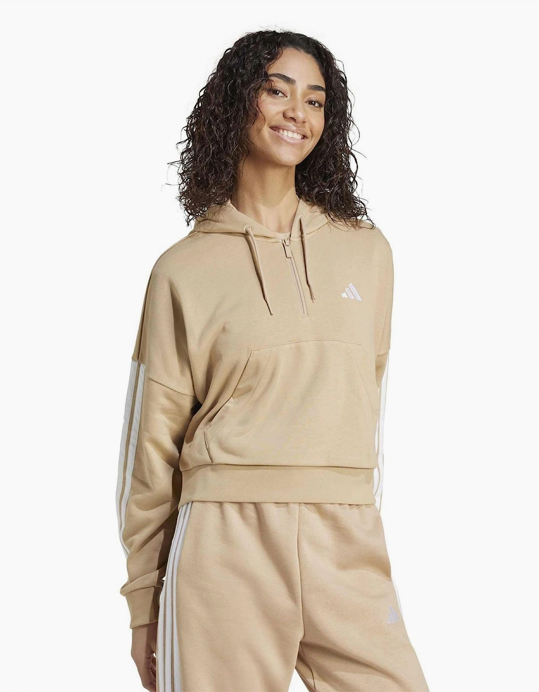 Side Stripe Hooded Long Sleeve Sweatshirt