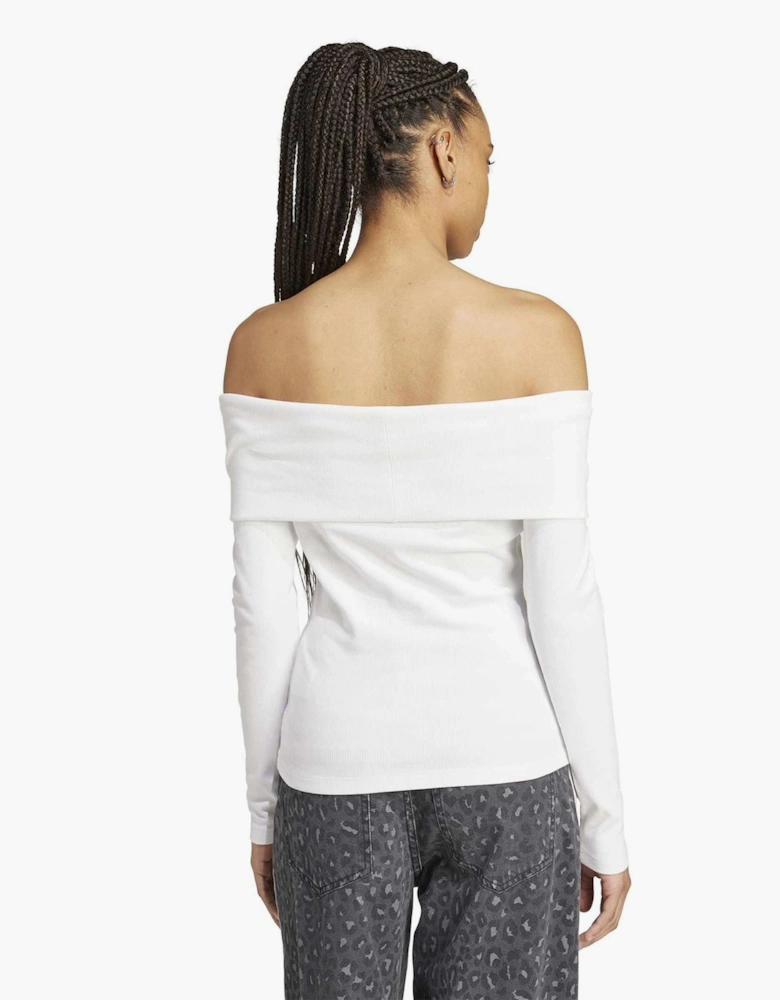 Campus Off-The-Shoulder Long Sleeve T-Shirt