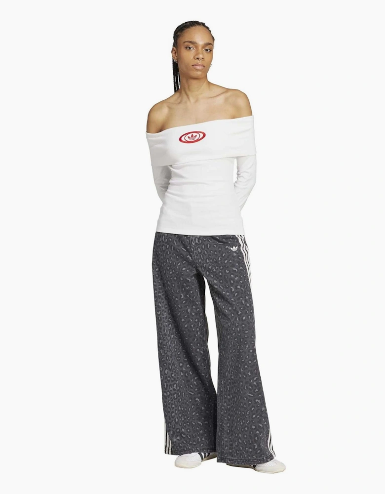 Campus Off-The-Shoulder Long Sleeve T-Shirt