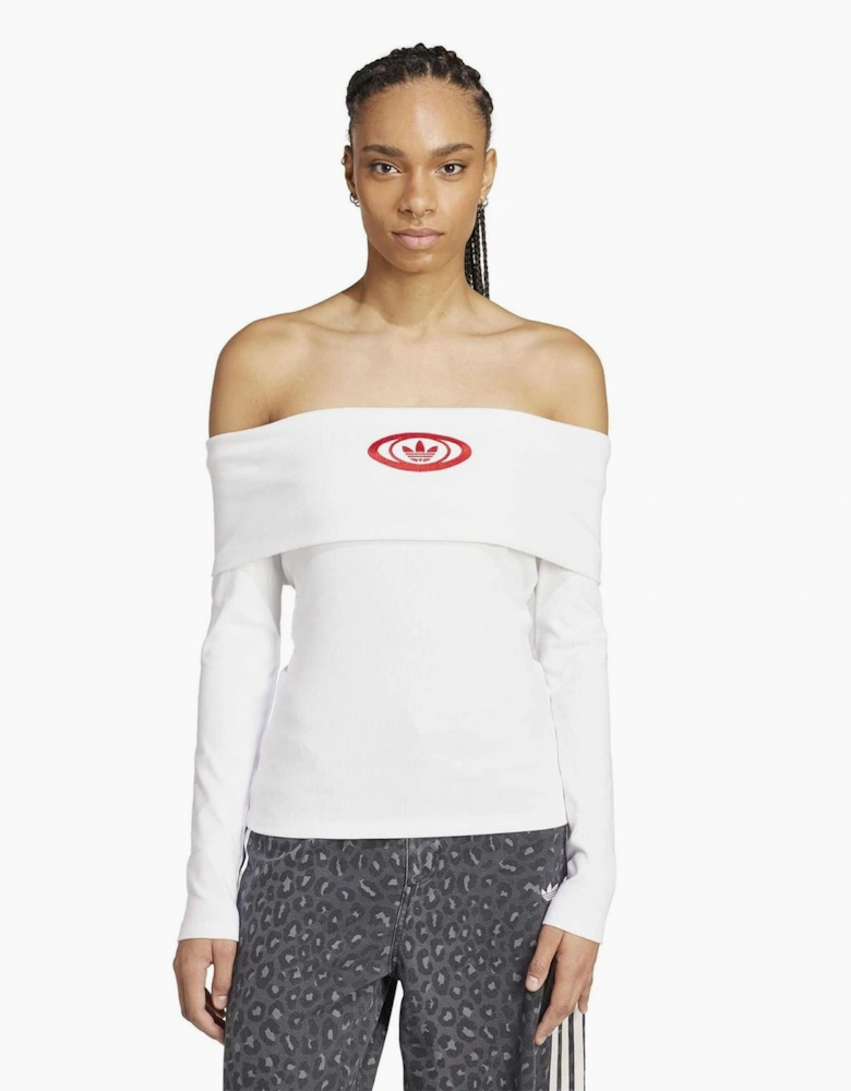 Campus Off-The-Shoulder Long Sleeve T-Shirt