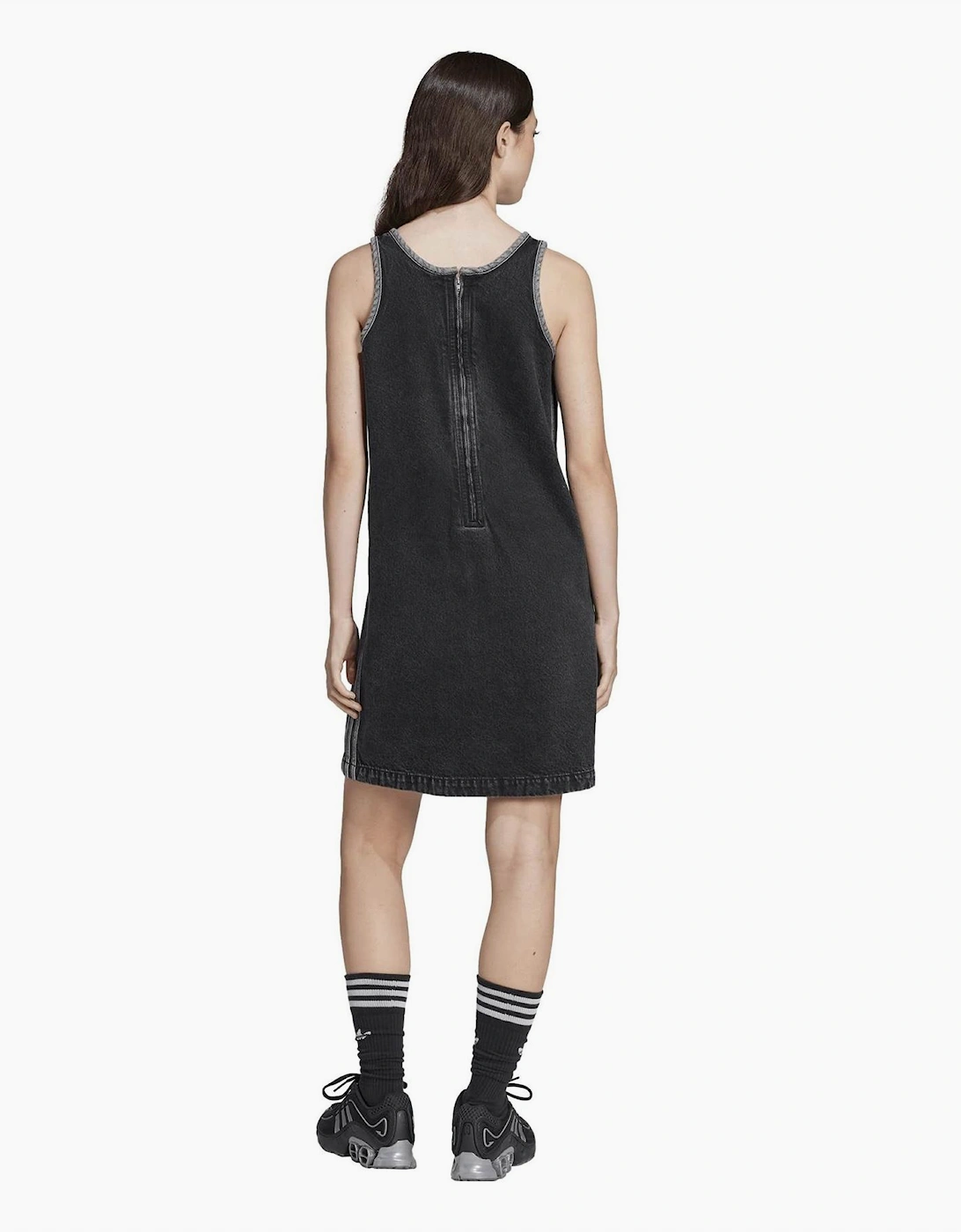 Denim Scoop Neck Sleeveless Knee Length Dress