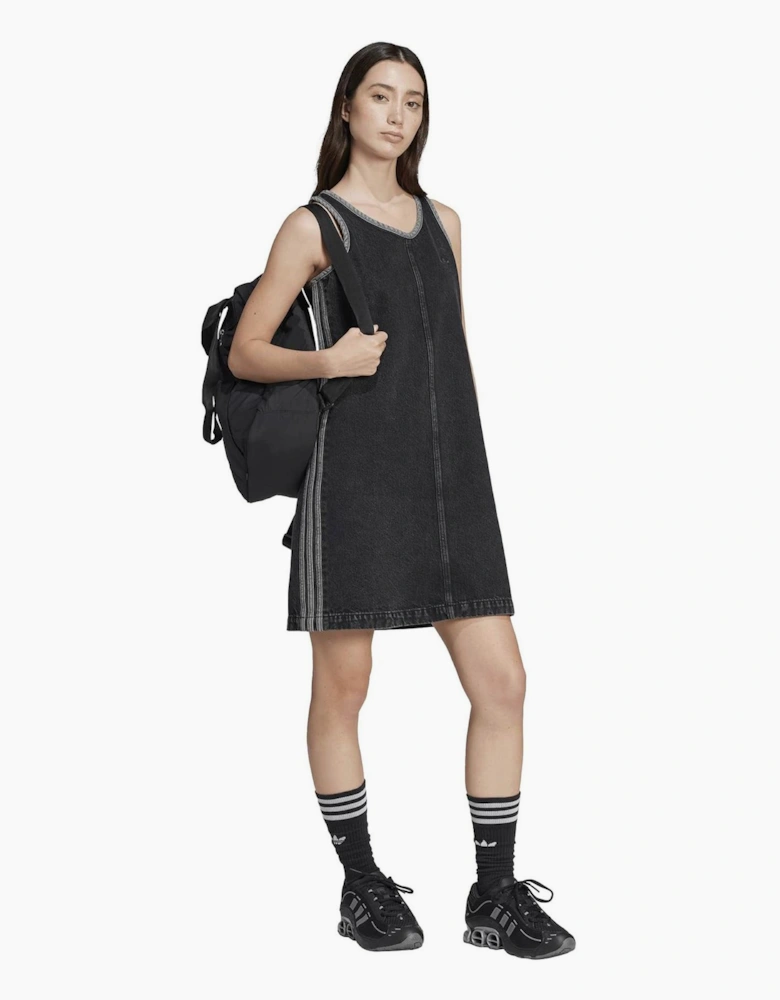 Denim Scoop Neck Sleeveless Knee Length Dress