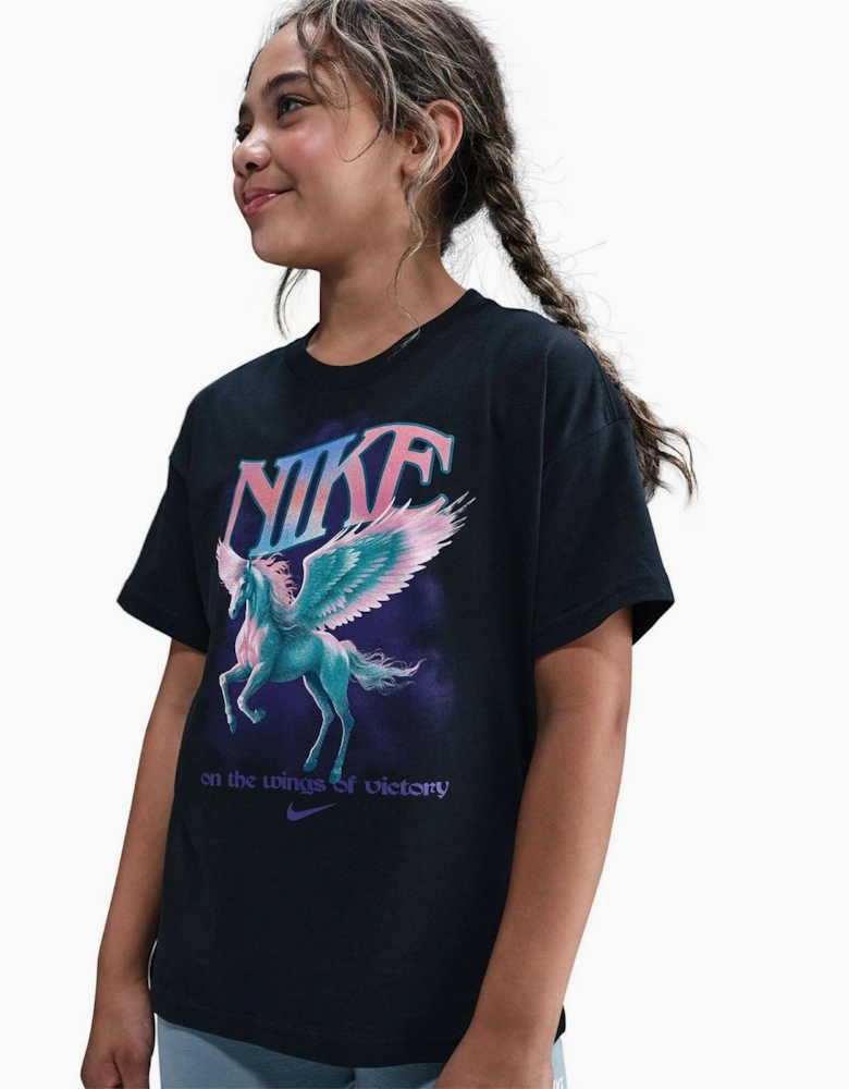 Graphic Text Crew Neck Short Sleeve T-Shirt