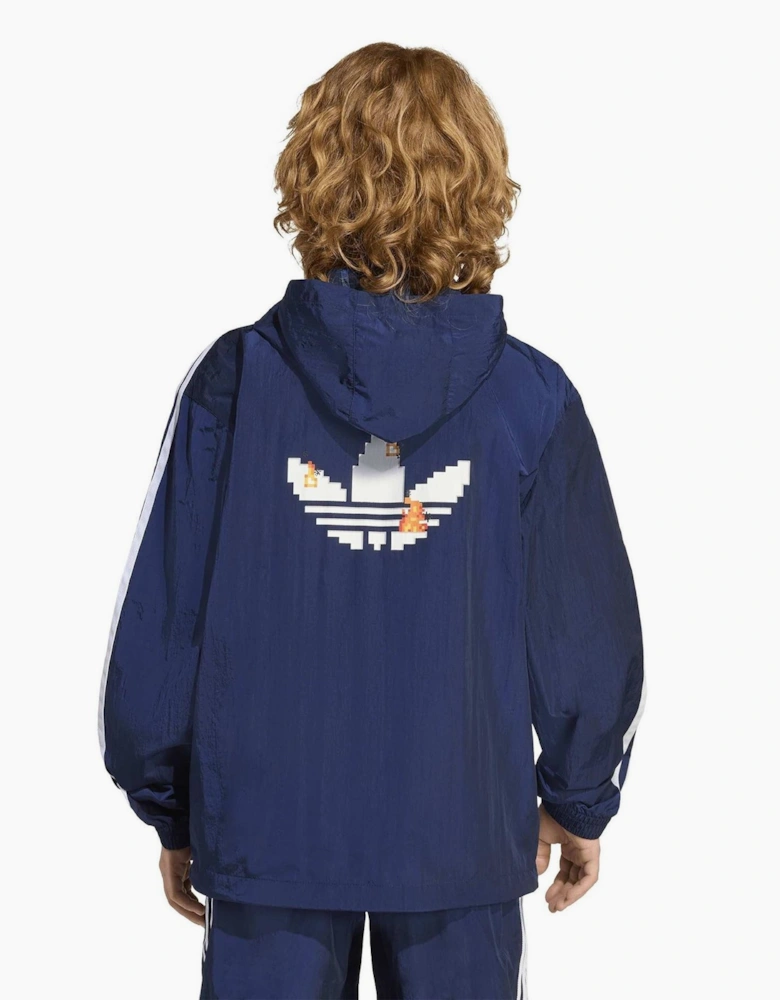 Three Stripes Side Stripes Zipped Pocket Rain Coat