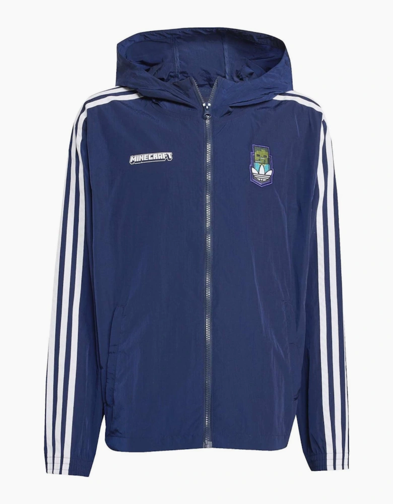 Three Stripes Side Stripes Zipped Pocket Rain Coat