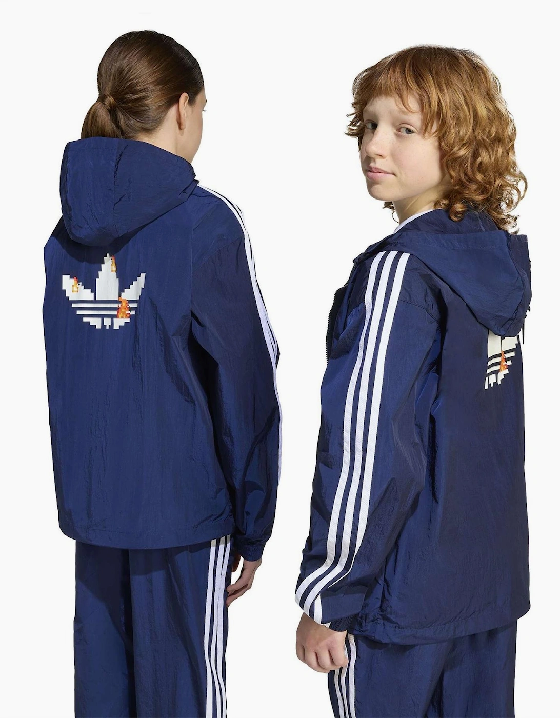 Three Stripes Side Stripes Zipped Pocket Rain Coat