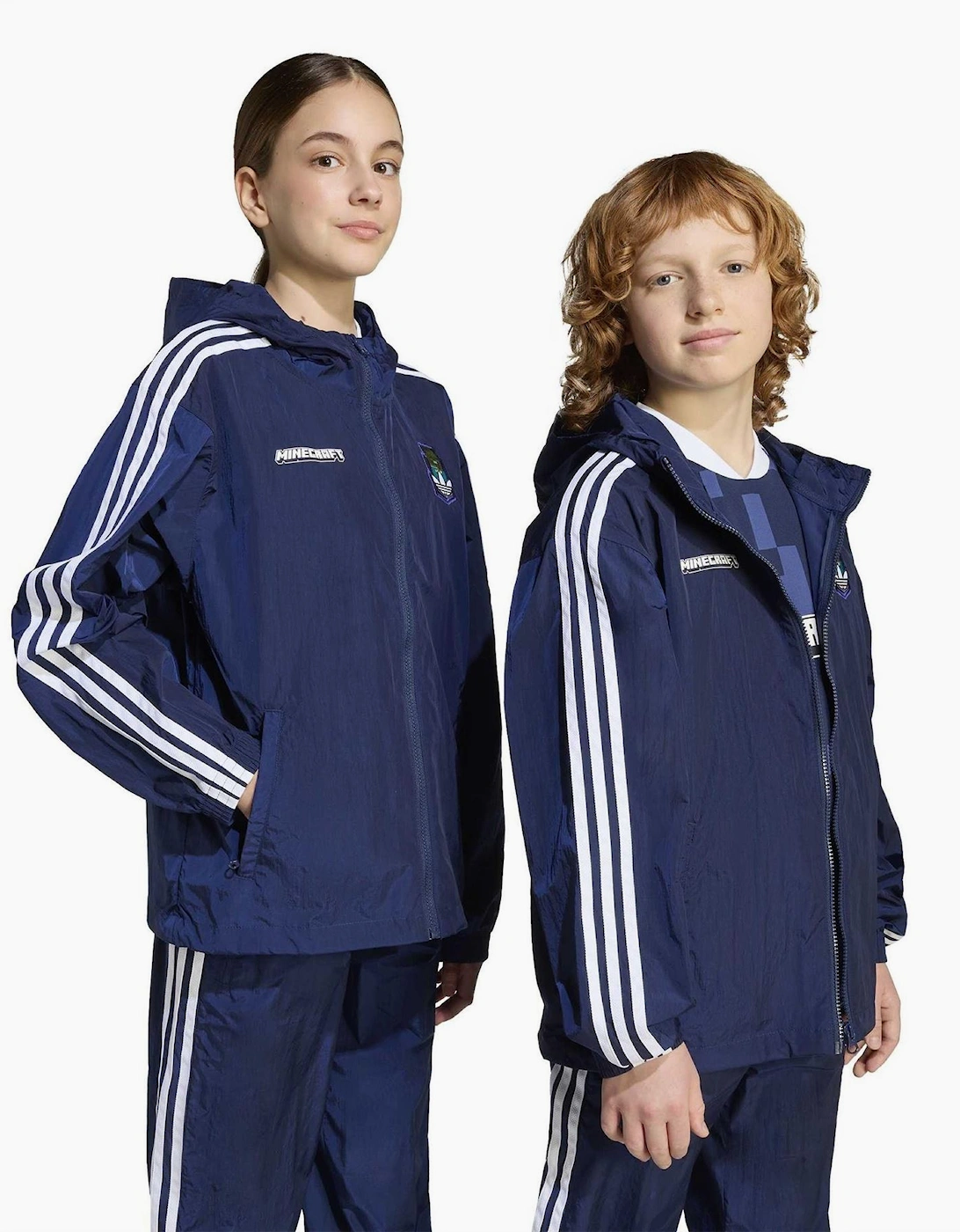 Three Stripes Side Stripes Zipped Pocket Rain Coat