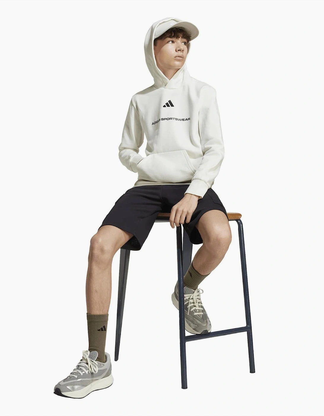 Text Graphic Hooded Neck Long Sleeve Sweatshirt