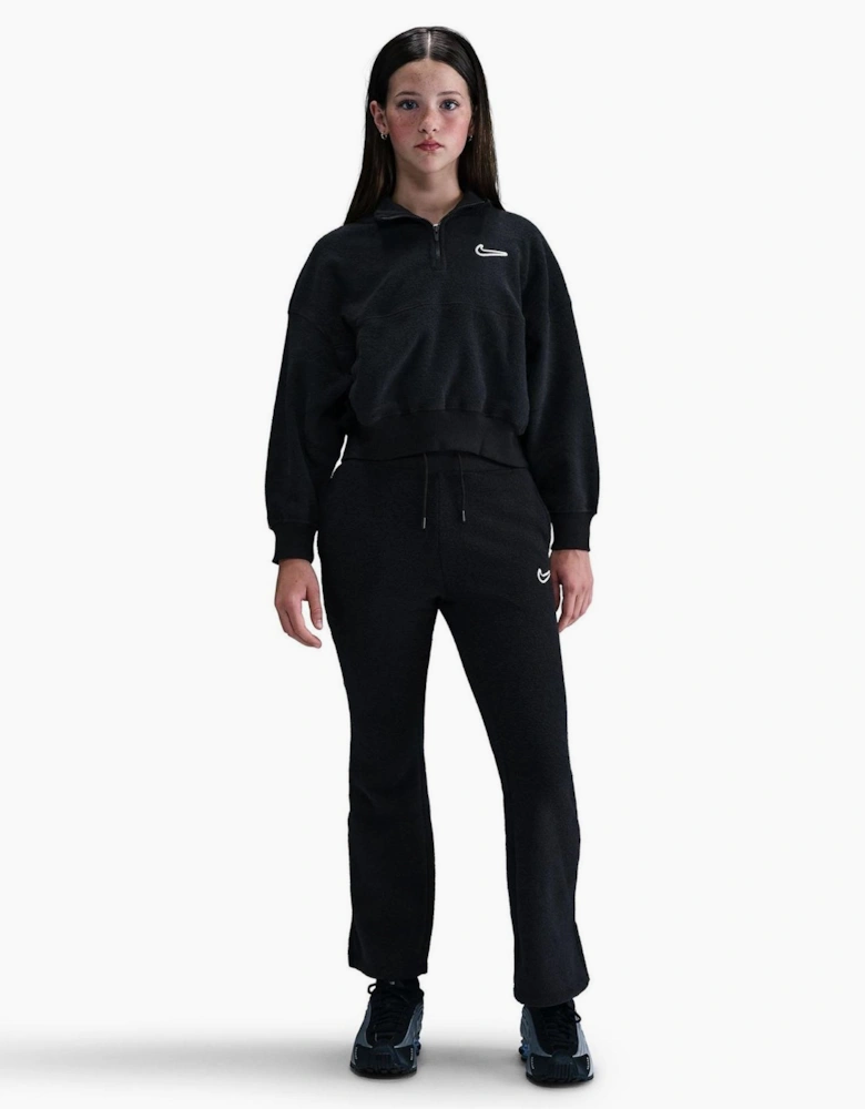 Zip Neck High Collar Long Sleeve Warm Sweatshirt