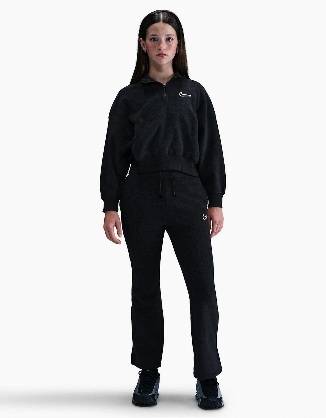 Zip Neck High Collar Long Sleeve Warm Sweatshirt