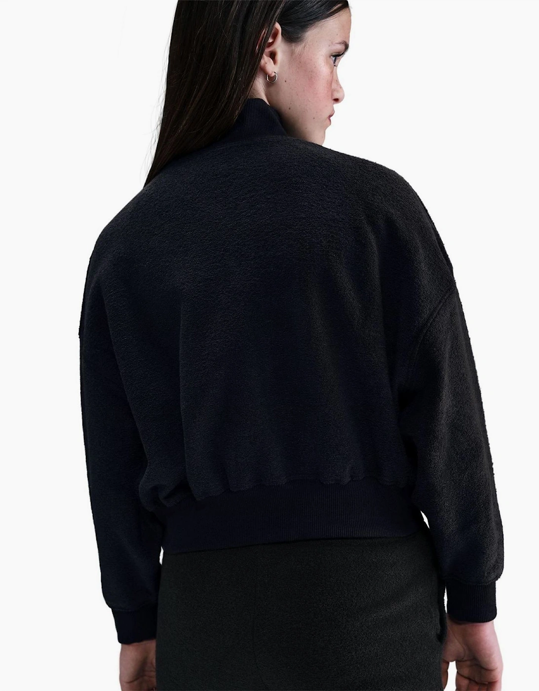 Zip Neck High Collar Long Sleeve Warm Sweatshirt