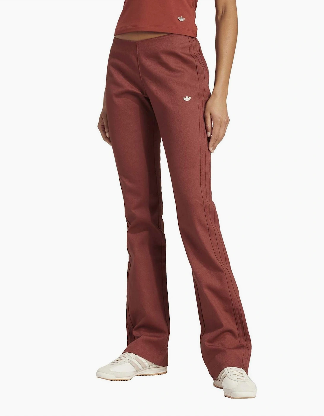 Solid Patterned Flared Slim Casual Pants
