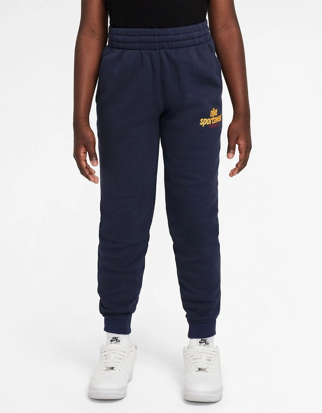 Nike Boys Navy  Nsw Club Solid Patterned Slim Joggers - Size 5-6 Xs Kids