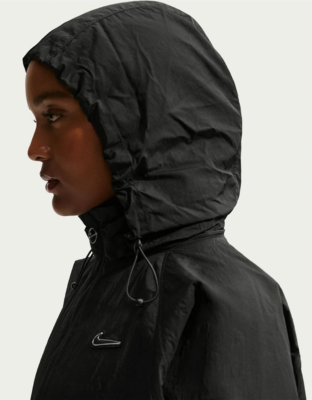 Sportswear Lettering Back Neck Logo Hooded Rain Coat