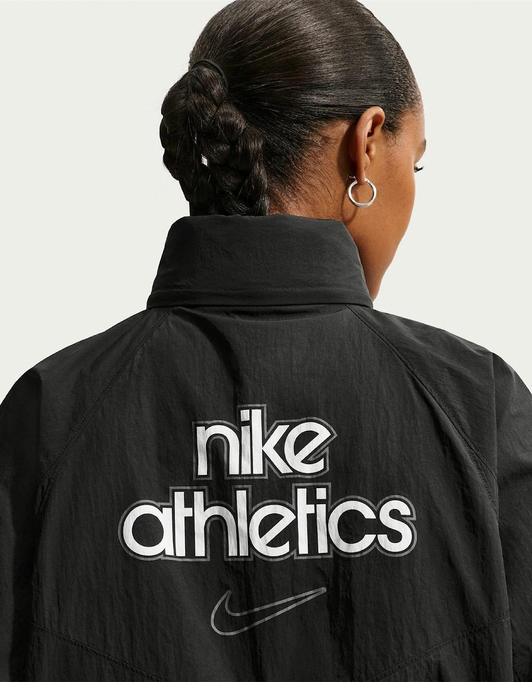 Sportswear Lettering Back Neck Logo Hooded Rain Coat