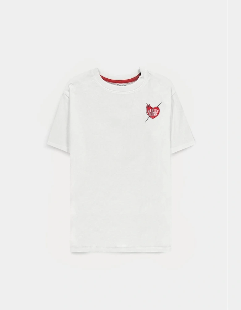 Warner Heart Text Graphic Crew Neck Short Sleeve Jersey T-Shirt