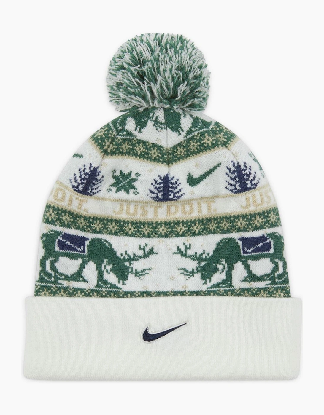 Peak Reindeer Turn Up Brim Pom Pom Bobble Hat, 7 of 6