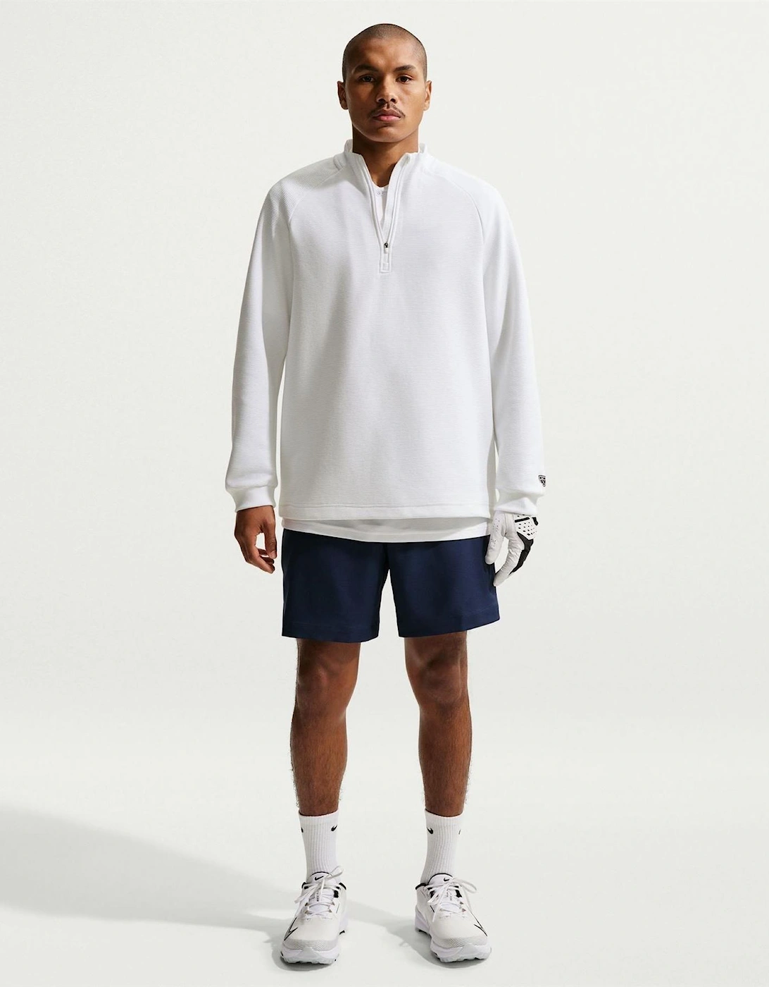 Relaxed Fit Zip Neck High Collar Long Sleeve Sweatshirt