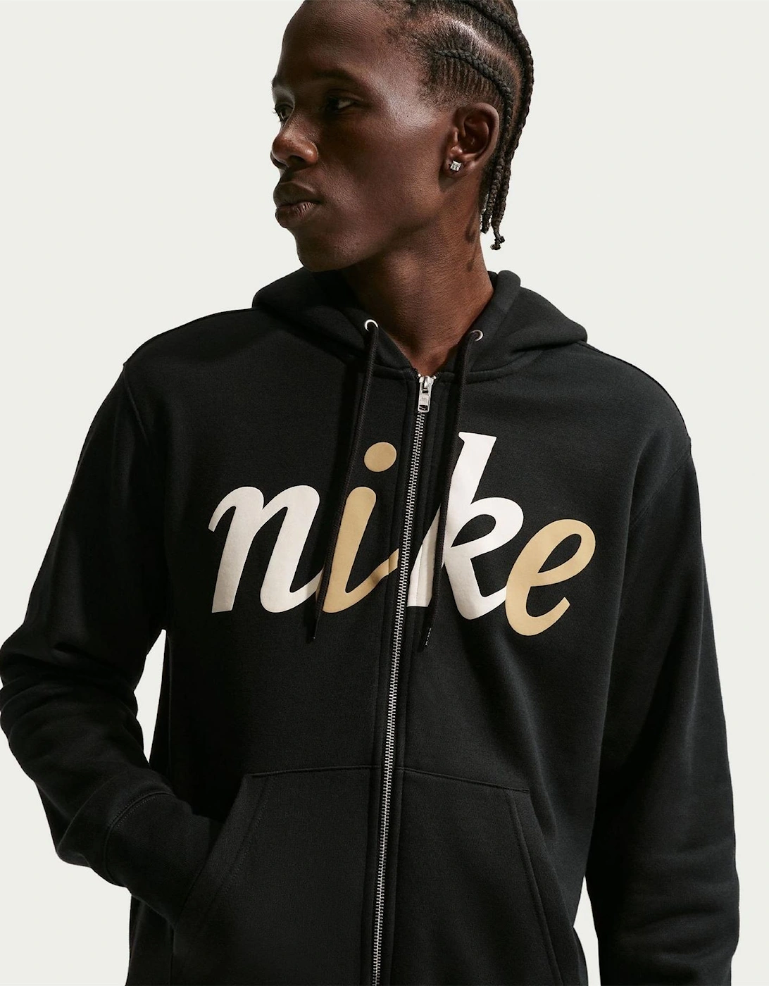 Logo Print Wordmark Hooded Long Sleeve Sweatshirt