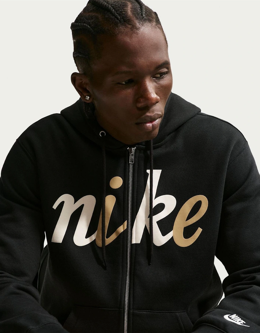 Logo Print Wordmark Hooded Long Sleeve Sweatshirt