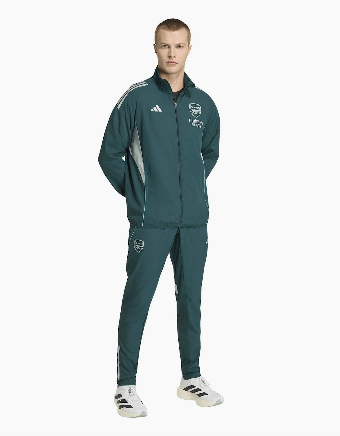 Solid Patterned Side Pocket Side Stripes Track Jacket