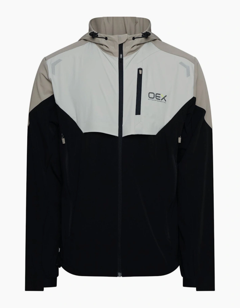 Bachar Colour Block Chest Pocket Rain Coat Jacket