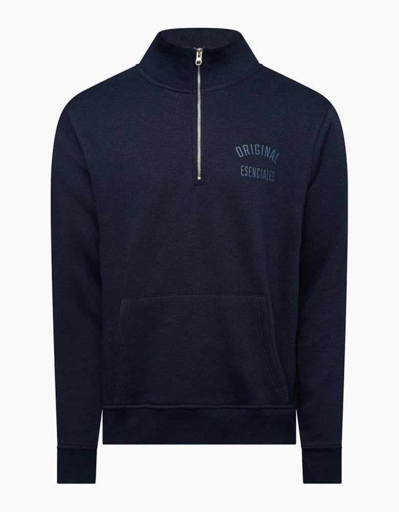 Harley Arch Lettering Zip Neck High Collar Long Sleeve Sweatshirt