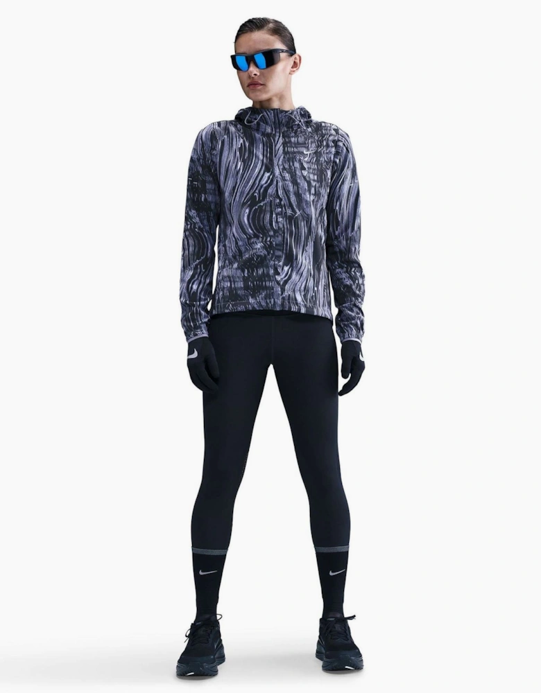 Swift Marble Patterned Hooded Running Jacket