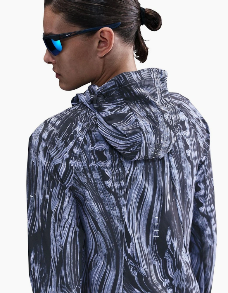 Swift Marble Patterned Hooded Running Jacket