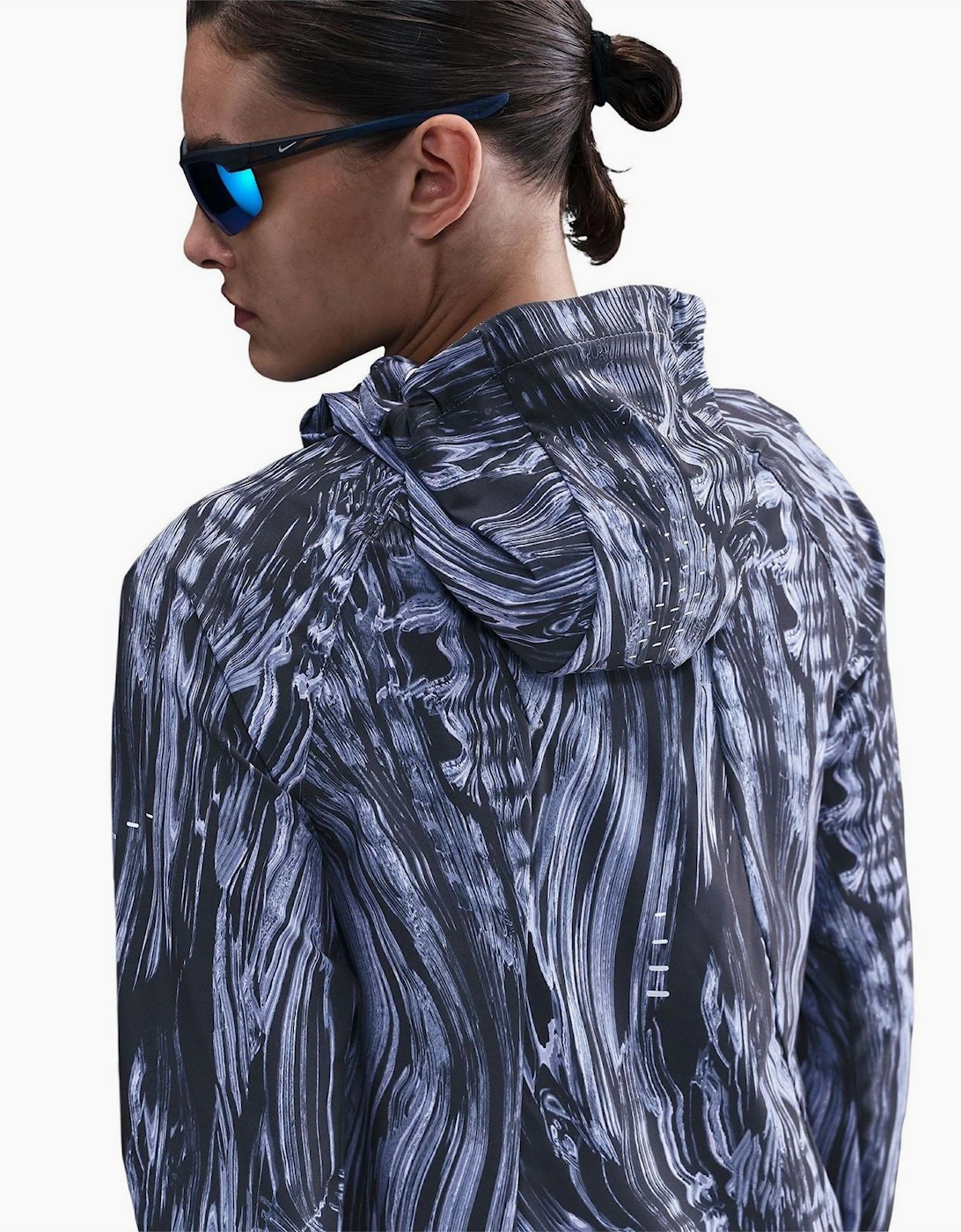 Swift Marble Patterned Hooded Running Jacket