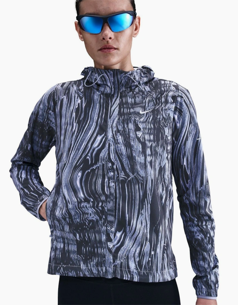 Swift Marble Patterned Hooded Running Jacket