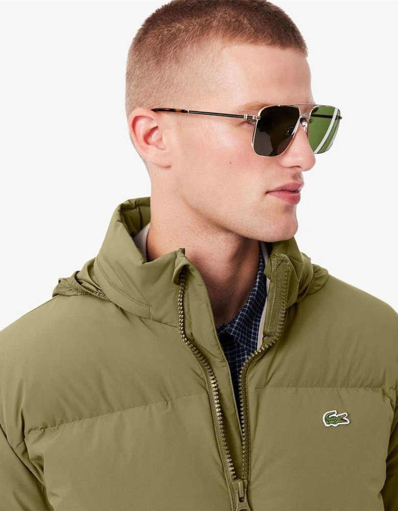 Solid Patterned Side Pocket Puffer Coat