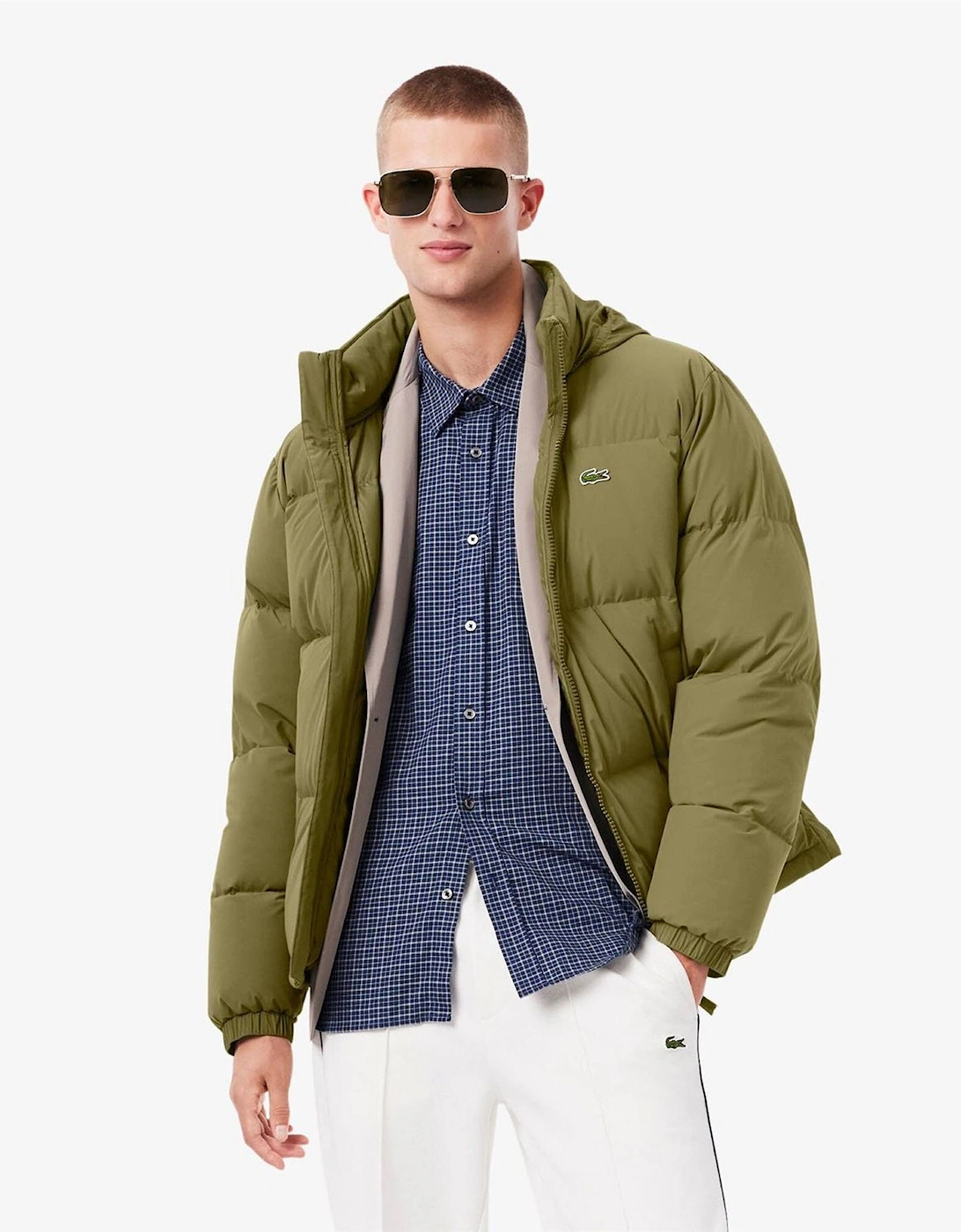 Solid Patterned Side Pocket Puffer Coat
