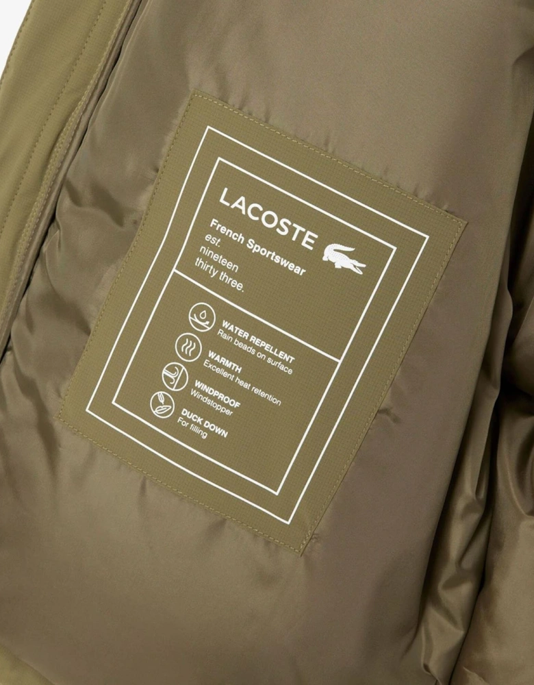 Solid Patterned Side Pocket Puffer Coat