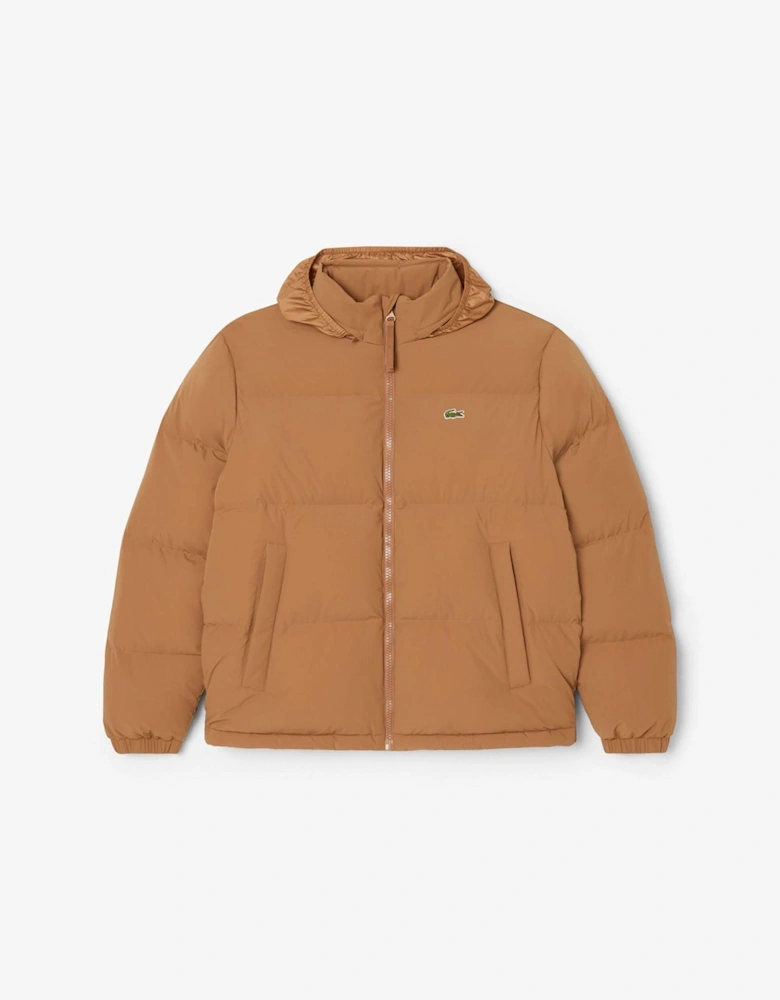 Solid Patterned Side Pocket Puffer Coat