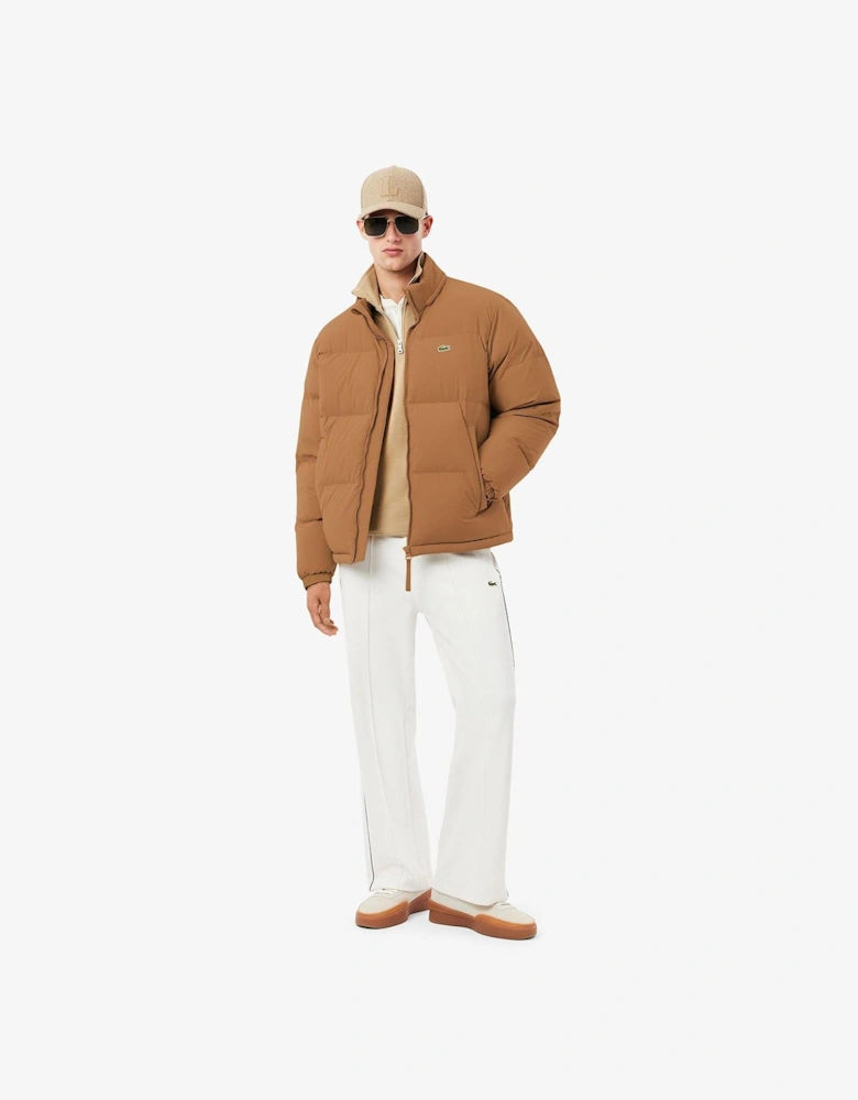 Solid Patterned Side Pocket Puffer Coat