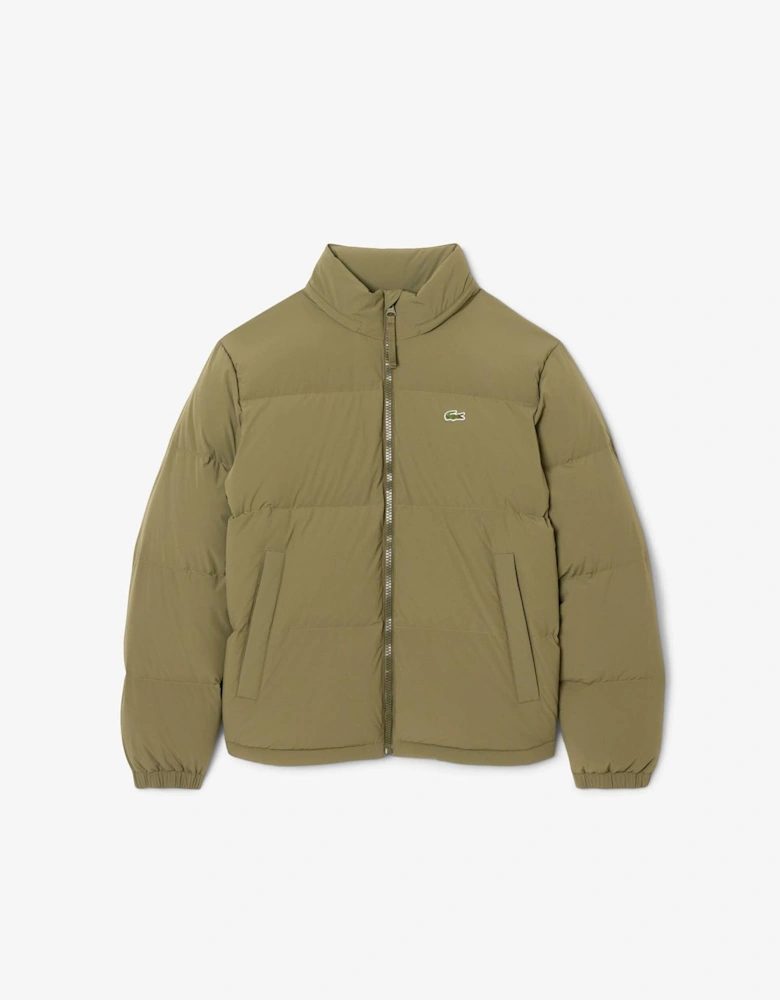 Solid Patterned Side Pocket Puffer Coat