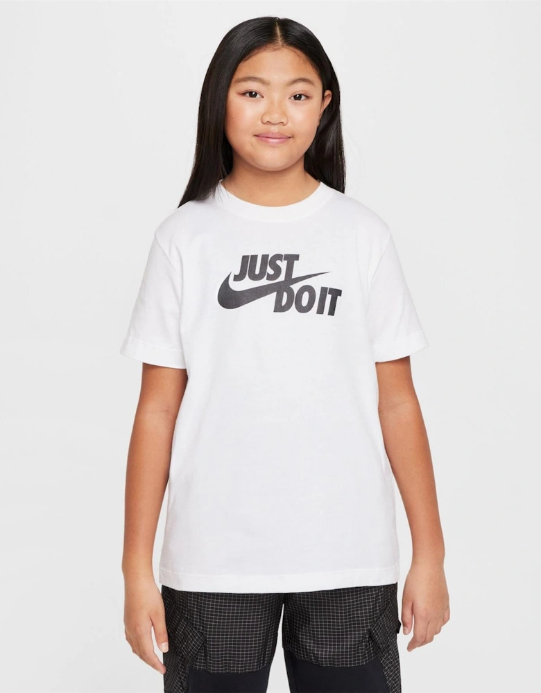 JDI Logo Print Text Graphic Crew Neck Short Sleeve T-Shirt