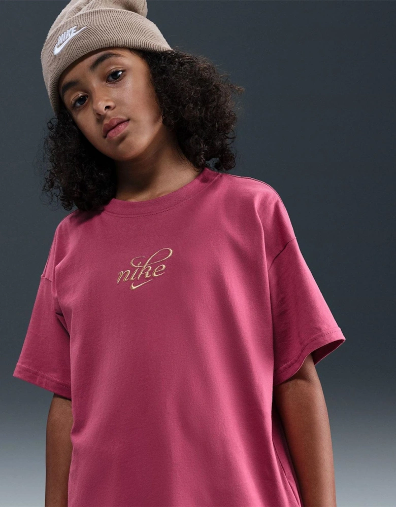 Shine Logo Print Crew Neck Short Sleeve T-Shirt