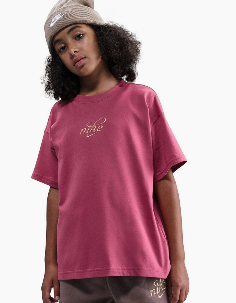 Shine Logo Print Crew Neck Short Sleeve T-Shirt